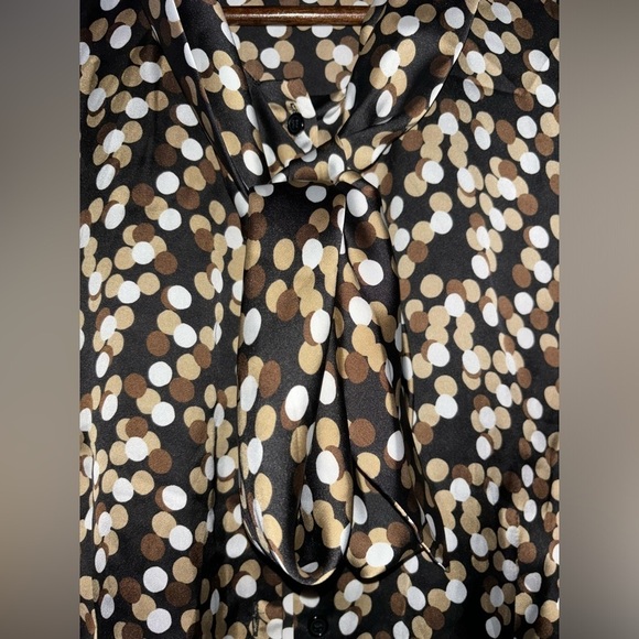 Spense Women Satin Polka Dot Blouse Button Up XL Business Office Work Career - Picture 4 of 8